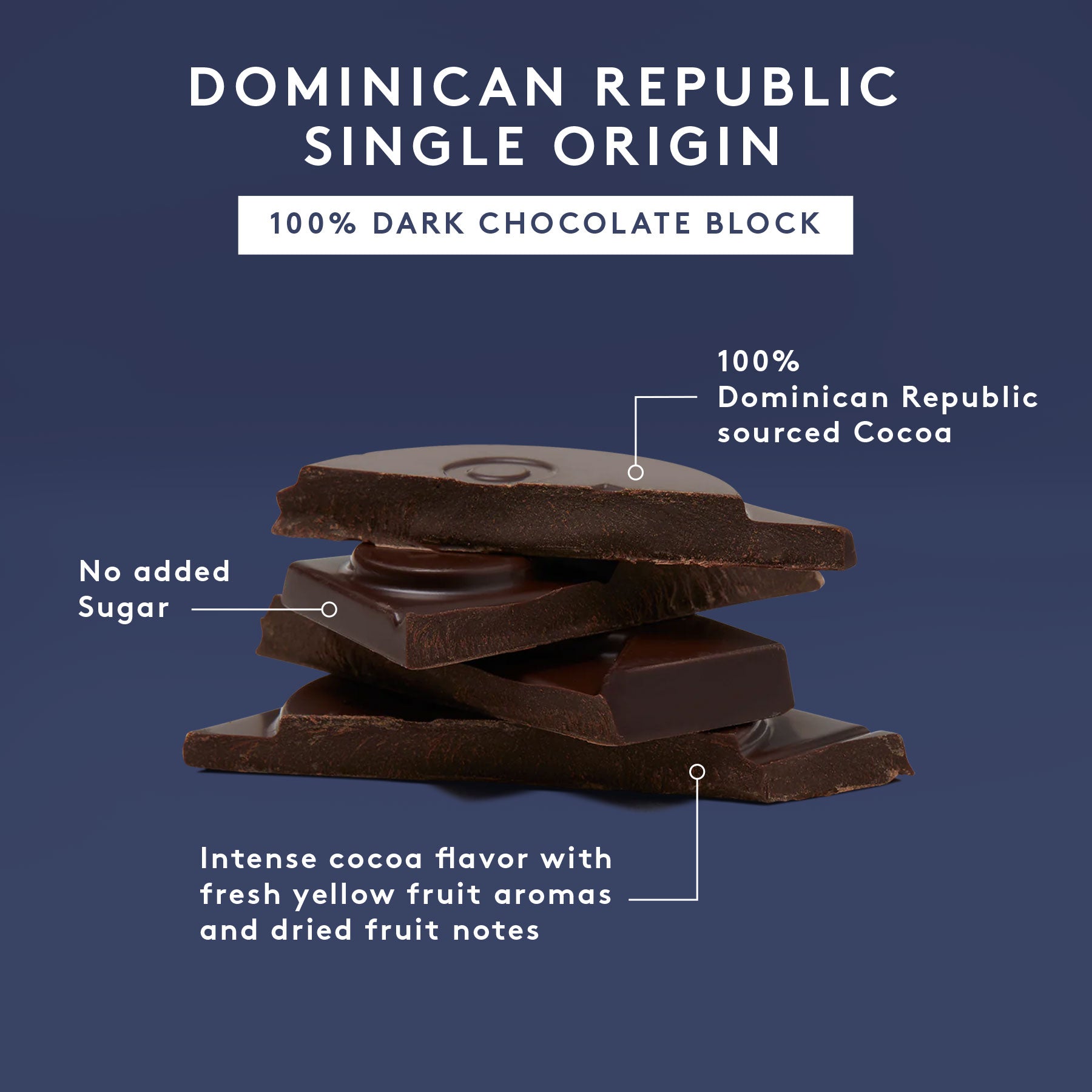 Dominican Republic Single Origin | 100% Dark Chocolate Block