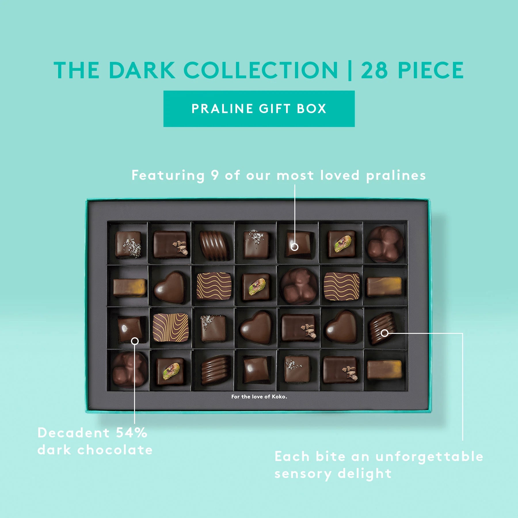 The Dark Collection Praline Gift Box | 28 Piece