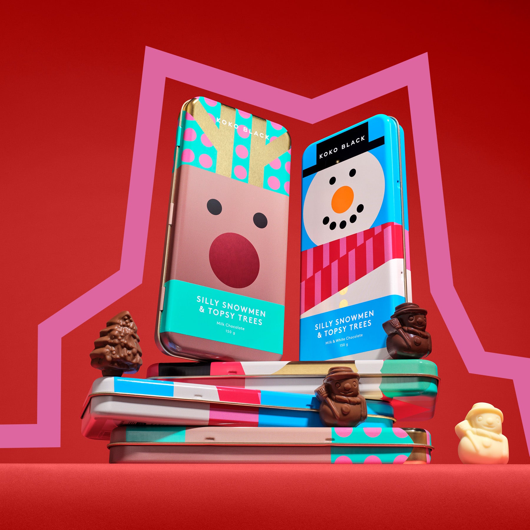 Silly Snowmen & Topsy Trees | Milk & White Chocolate
