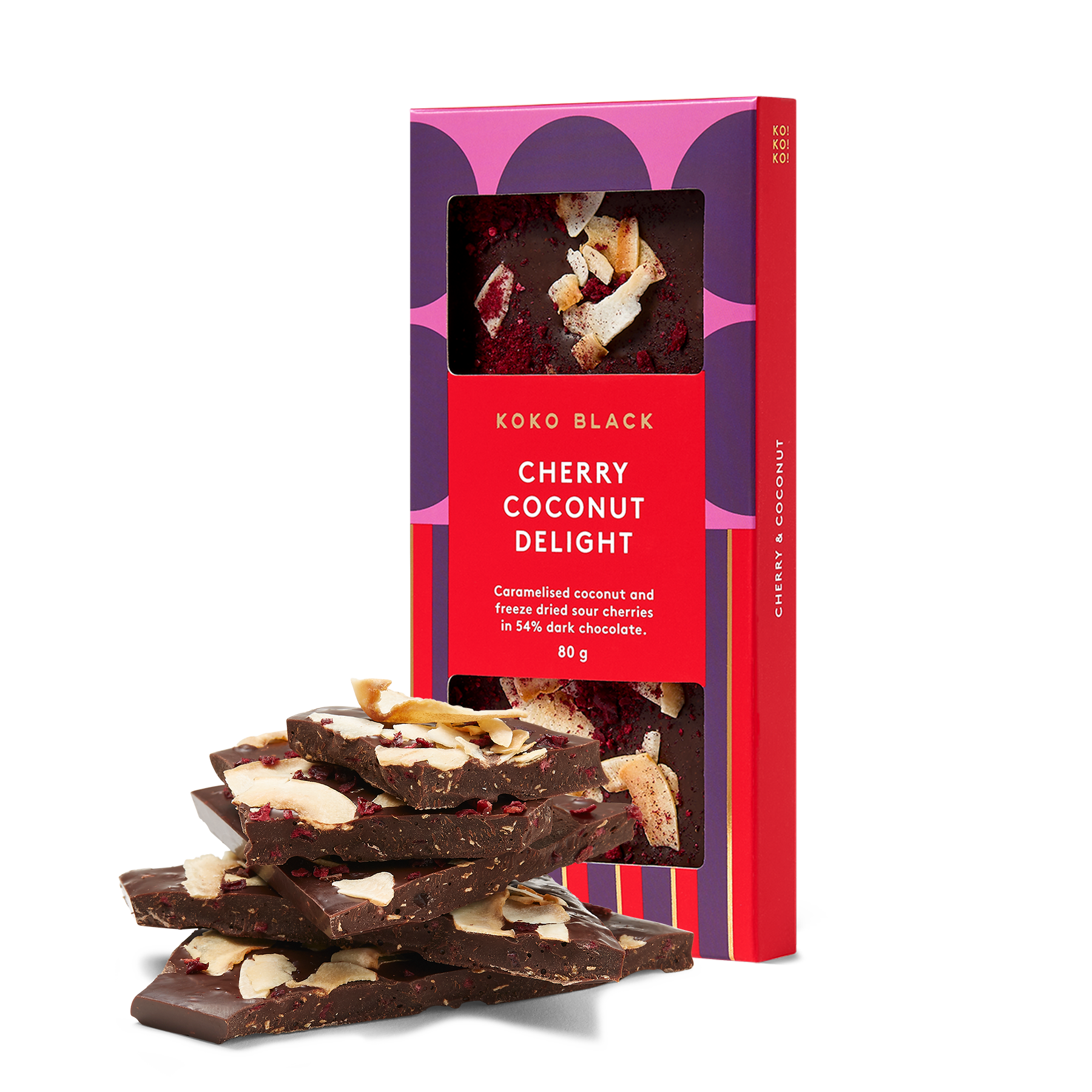 Cherry Coconut Delight | Dark Chocolate Block