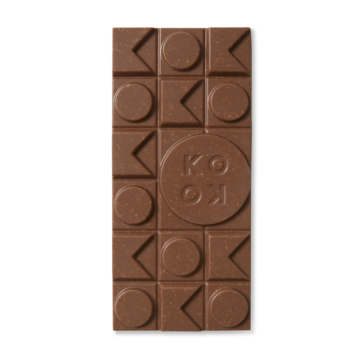 Exposed chocolate block with art deco shaped pieces