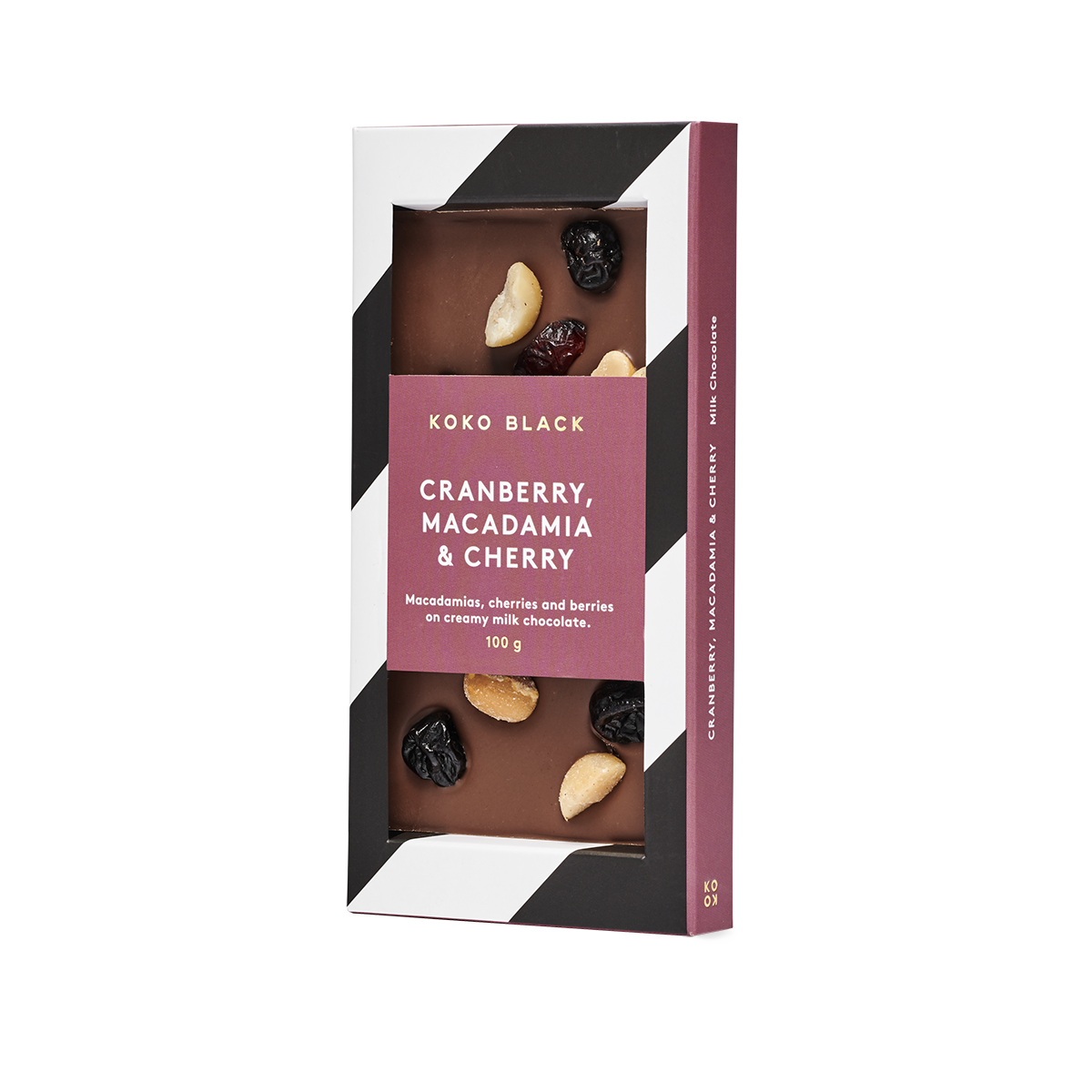 Cranberry Macadamia & Cherry | Milk Chocolate Block