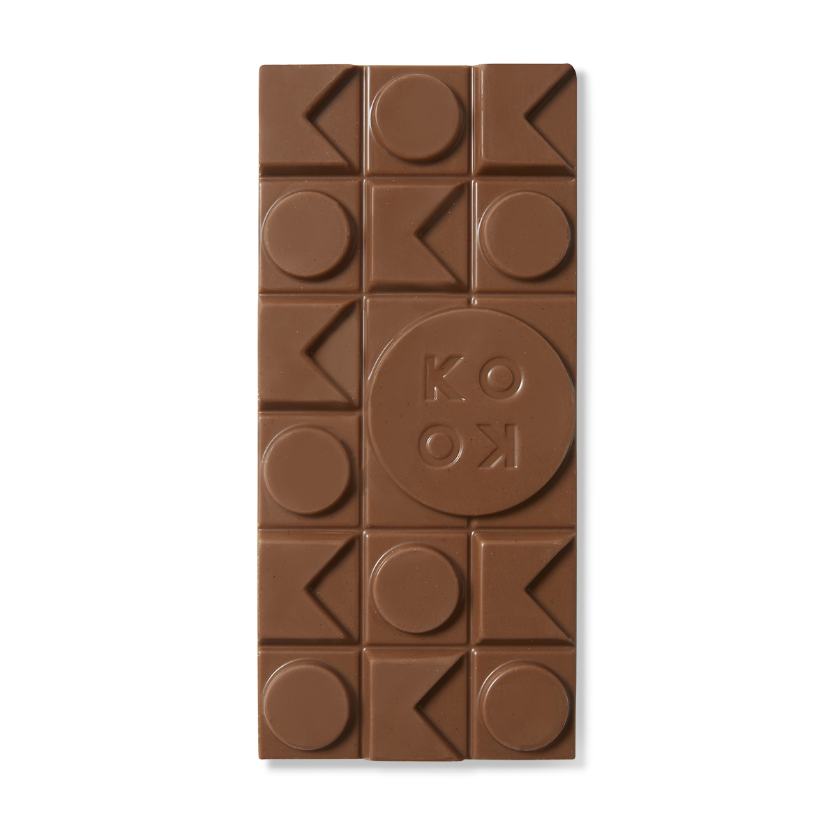 Exposed chocolate block with art deco shaped pieces