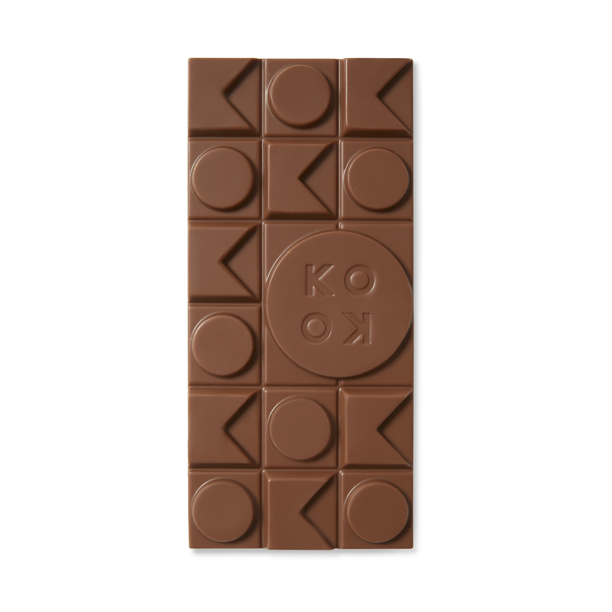 Exposed chocolate block with art deco shaped pieces