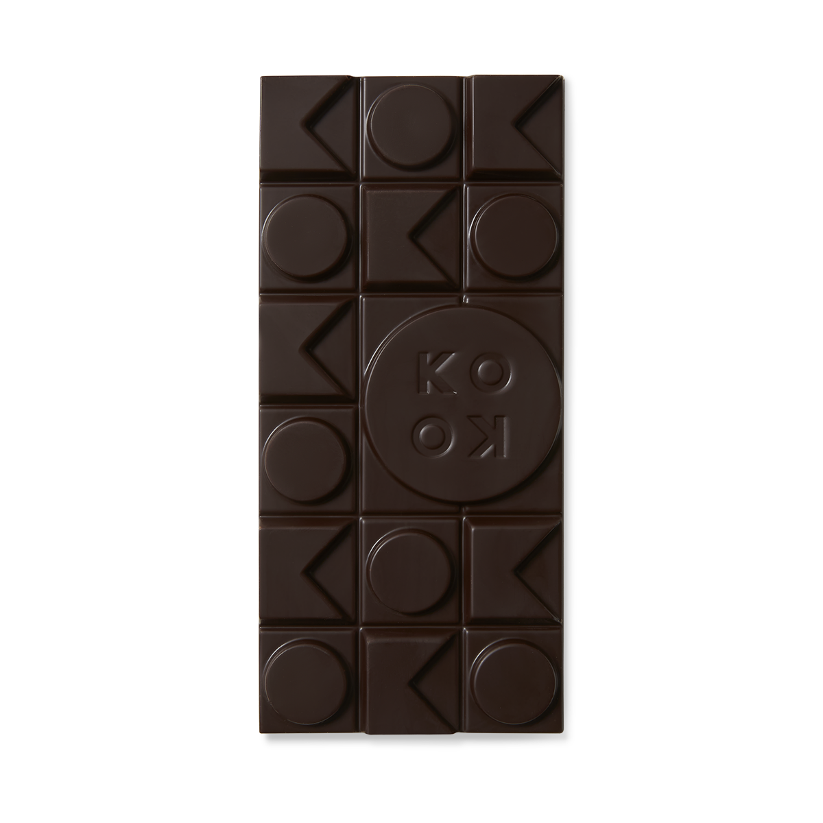 Exposed chocolate block with art deco shaped pieces