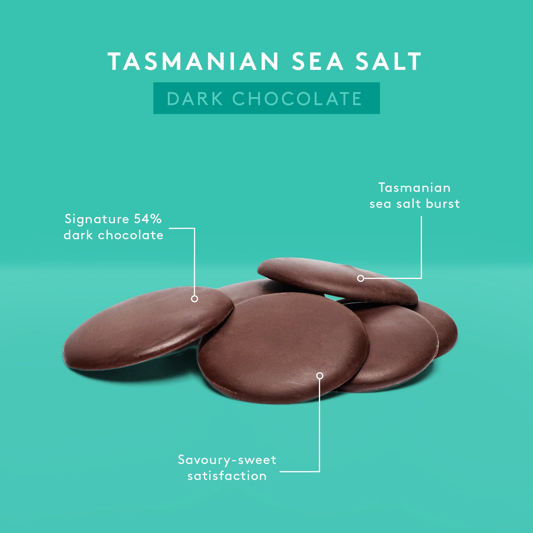 Tasmanian Sea Salt Dotties 100g | Dark Chocolate