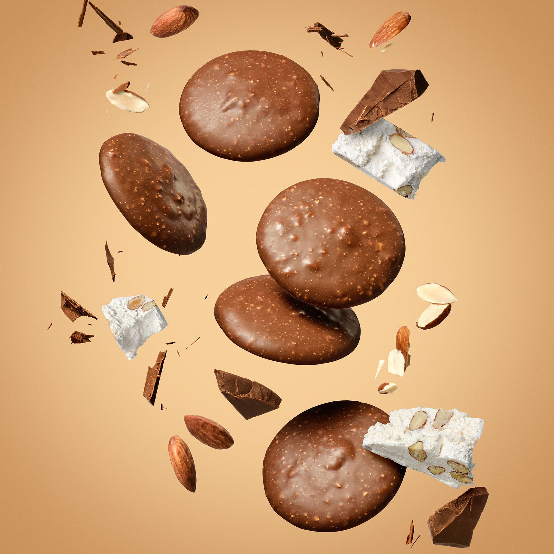 Almond Nougat Dotties 100g | Milk Chocolate