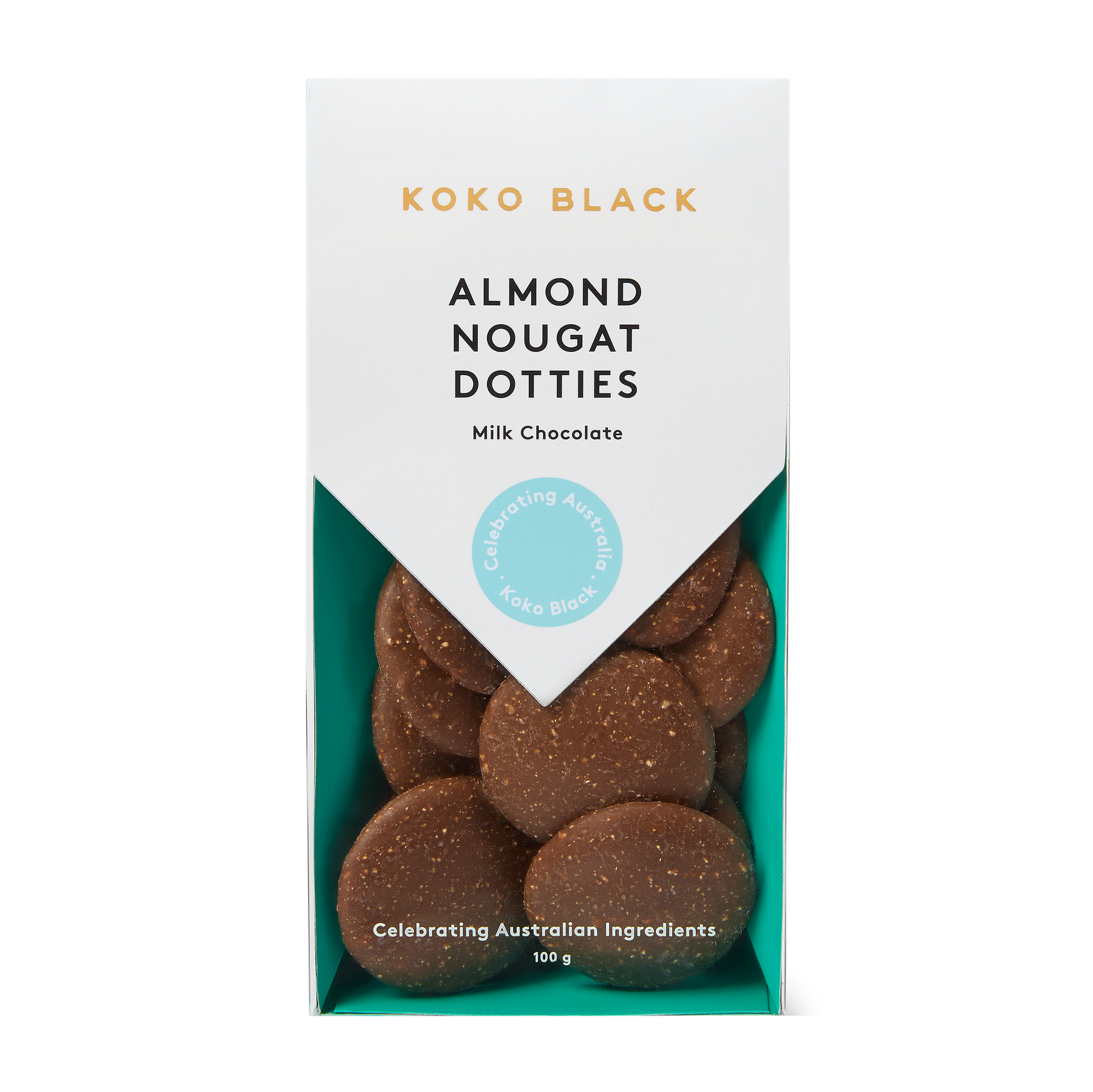 Almond Nougat Dotties 100g | Milk Chocolate