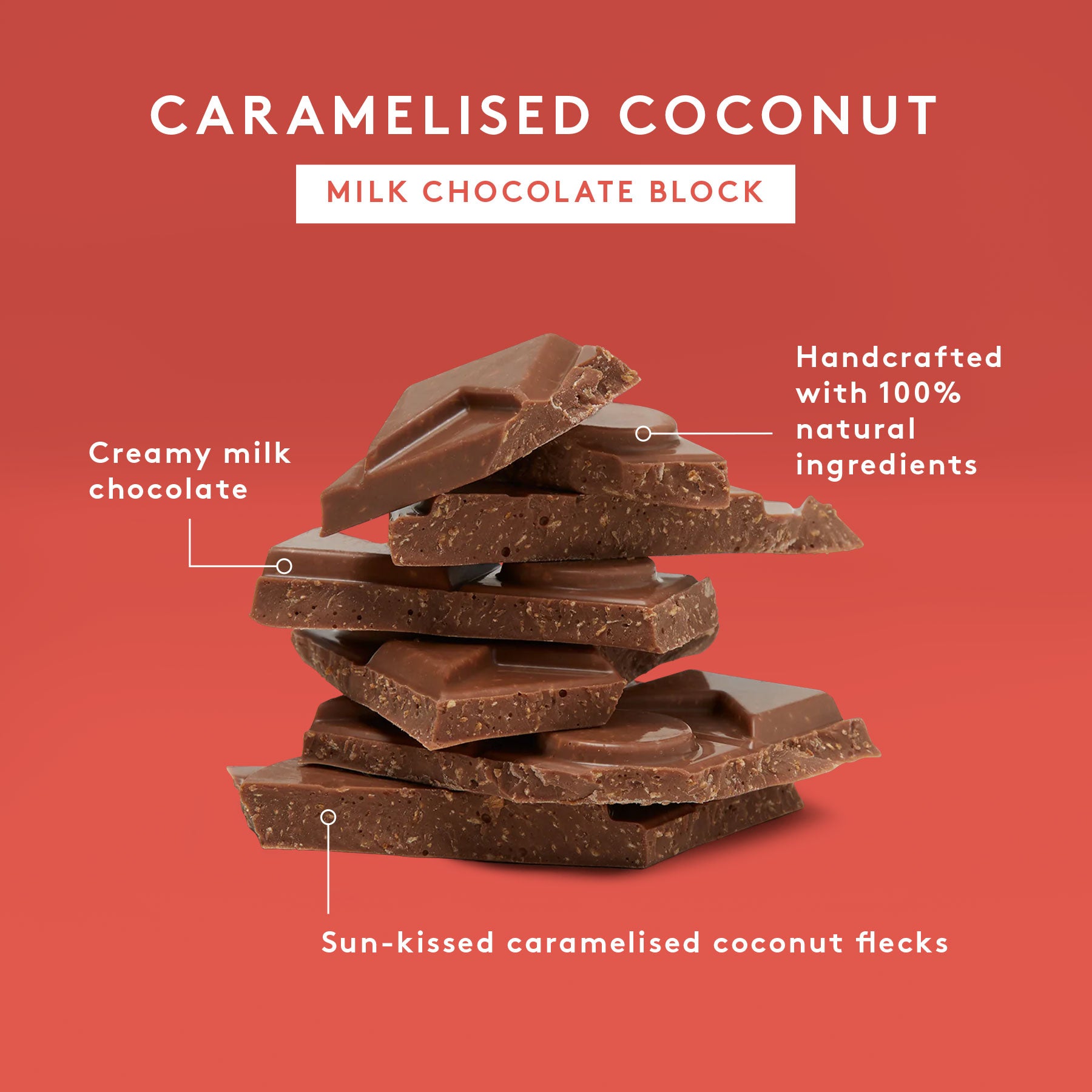 Caramelised Coconut 90g | Milk Chocolate Block