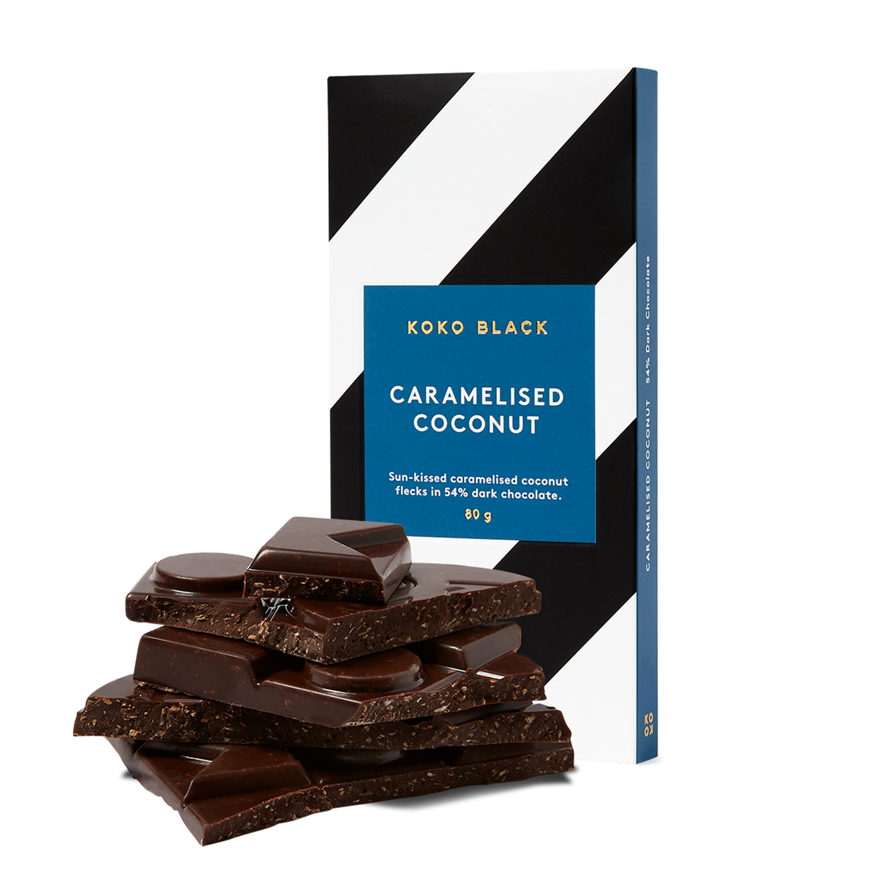 Caramelised Coconut 80g | Dark Chocolate Block