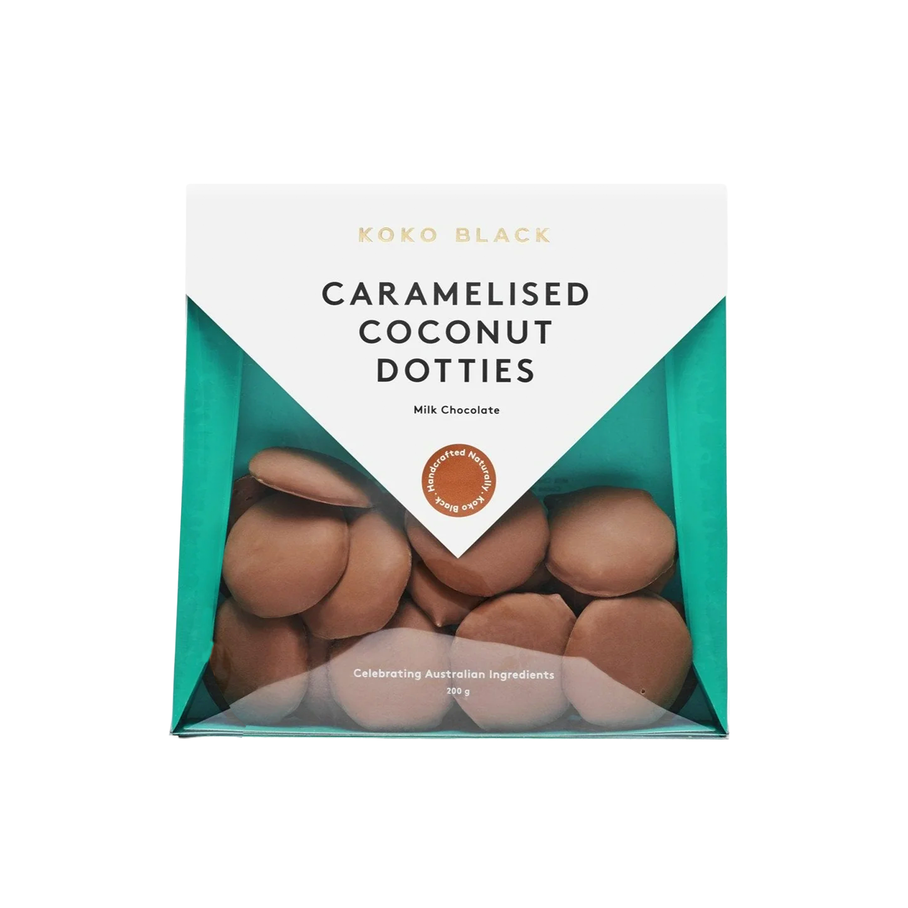 Caramelised Coconut Dotties 200g | Milk Chocolate