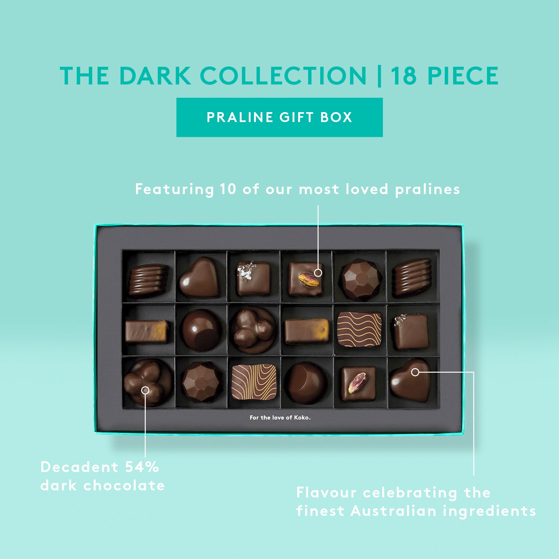 The Dark Collection Praline Gift Box | 18 Piece