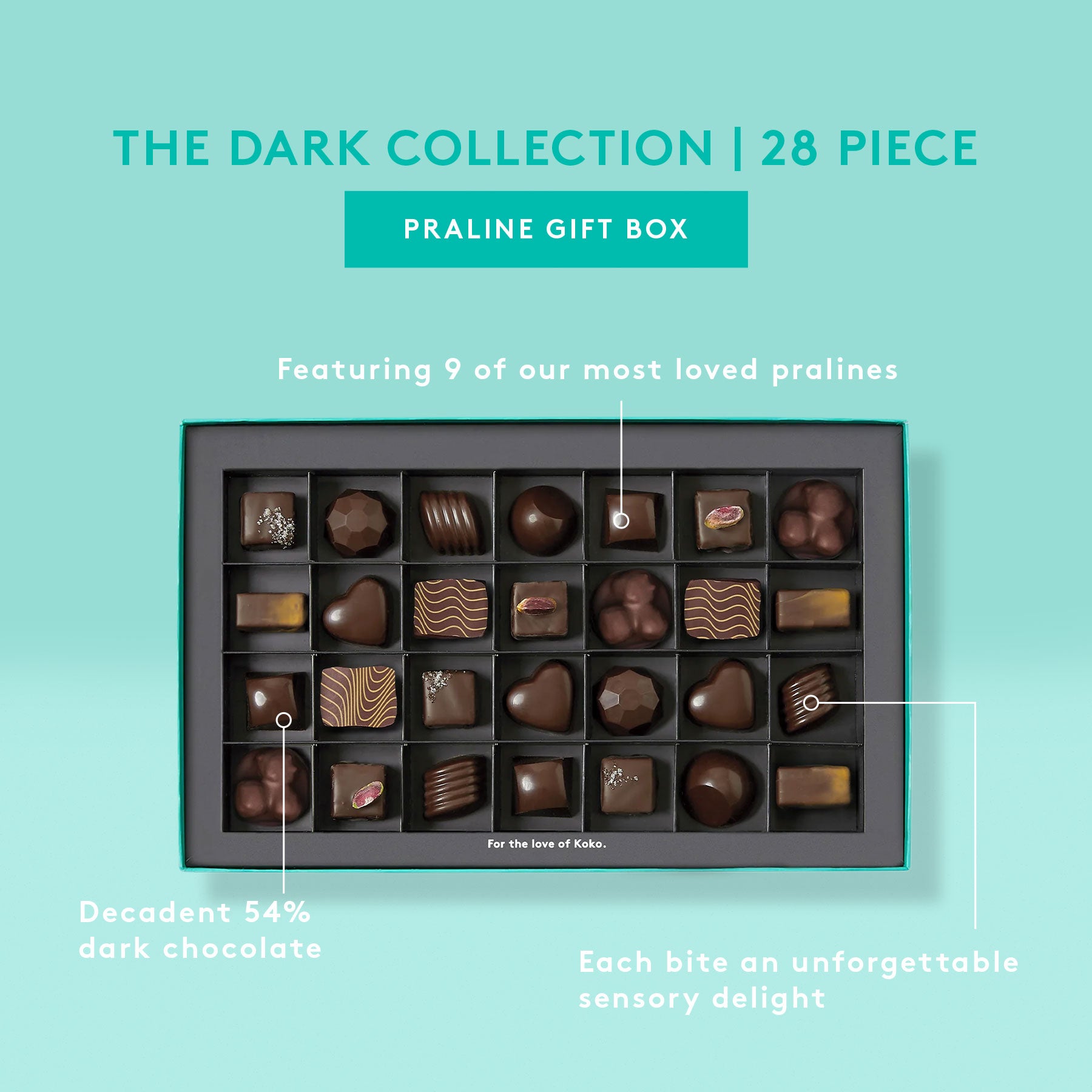 The Dark Collection Praline Gift Box | 28 Piece