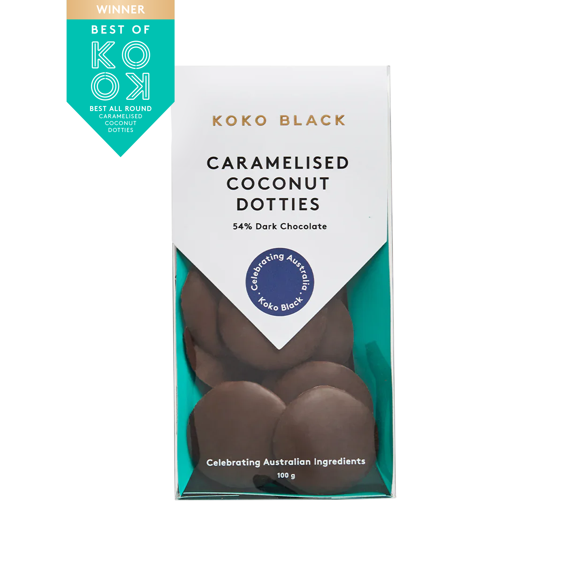 Caramelised Coconut Dotties | Dark Chocolate