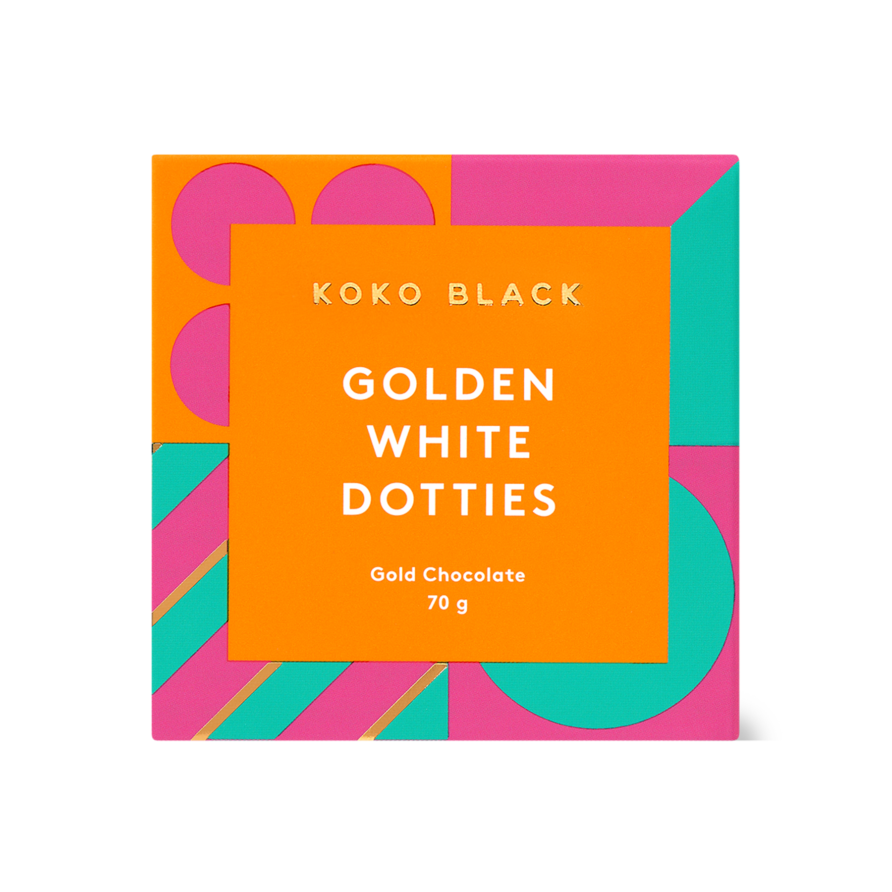 Golden White Dotties Cube | White Chocolate