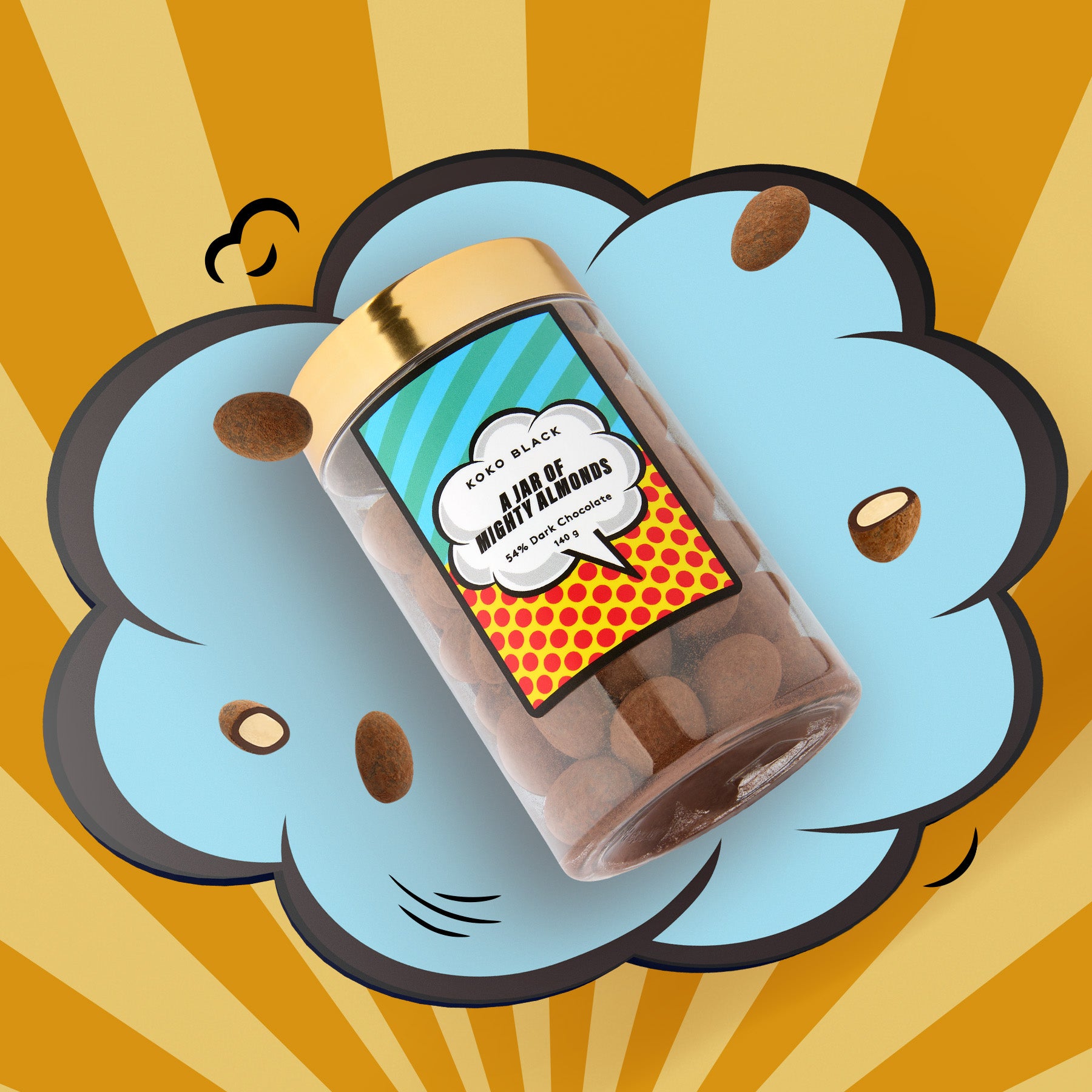 Jar of Mighty Almonds |  Dark Chocolate