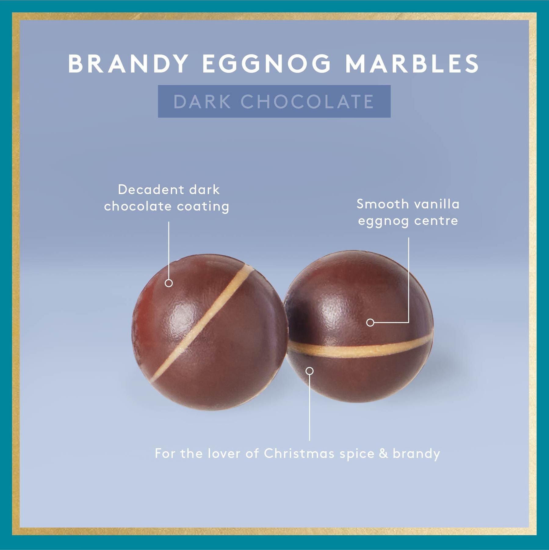 Brandy Eggnog Marbles | Dark Chocolate
