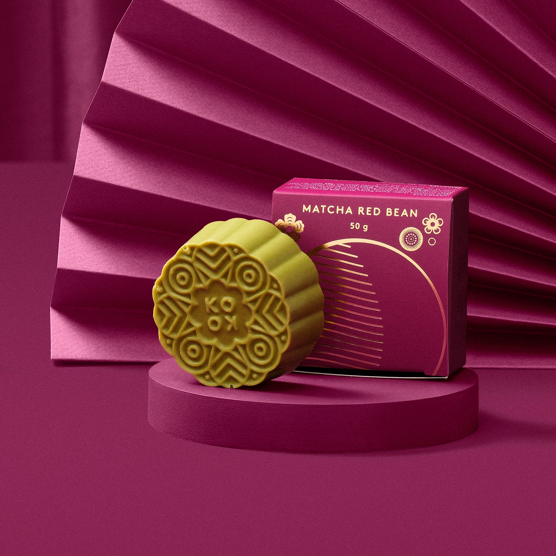 Matcha Red Bean Mooncake