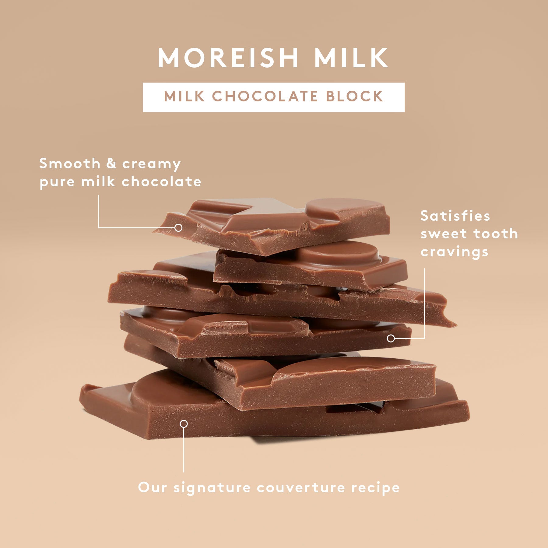 Moreish Milk 90g | Milk Chocolate Block