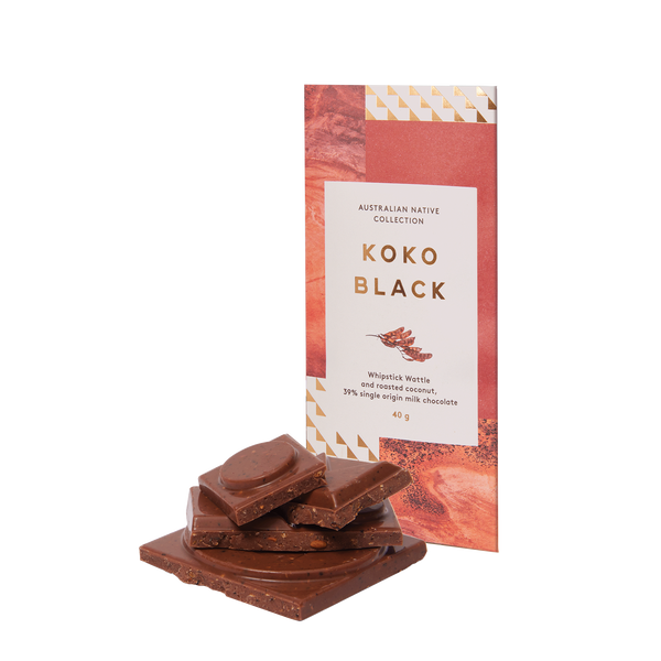 Whipstick Wattle & Roasted Coconut | 39% Milk Chocolate Block