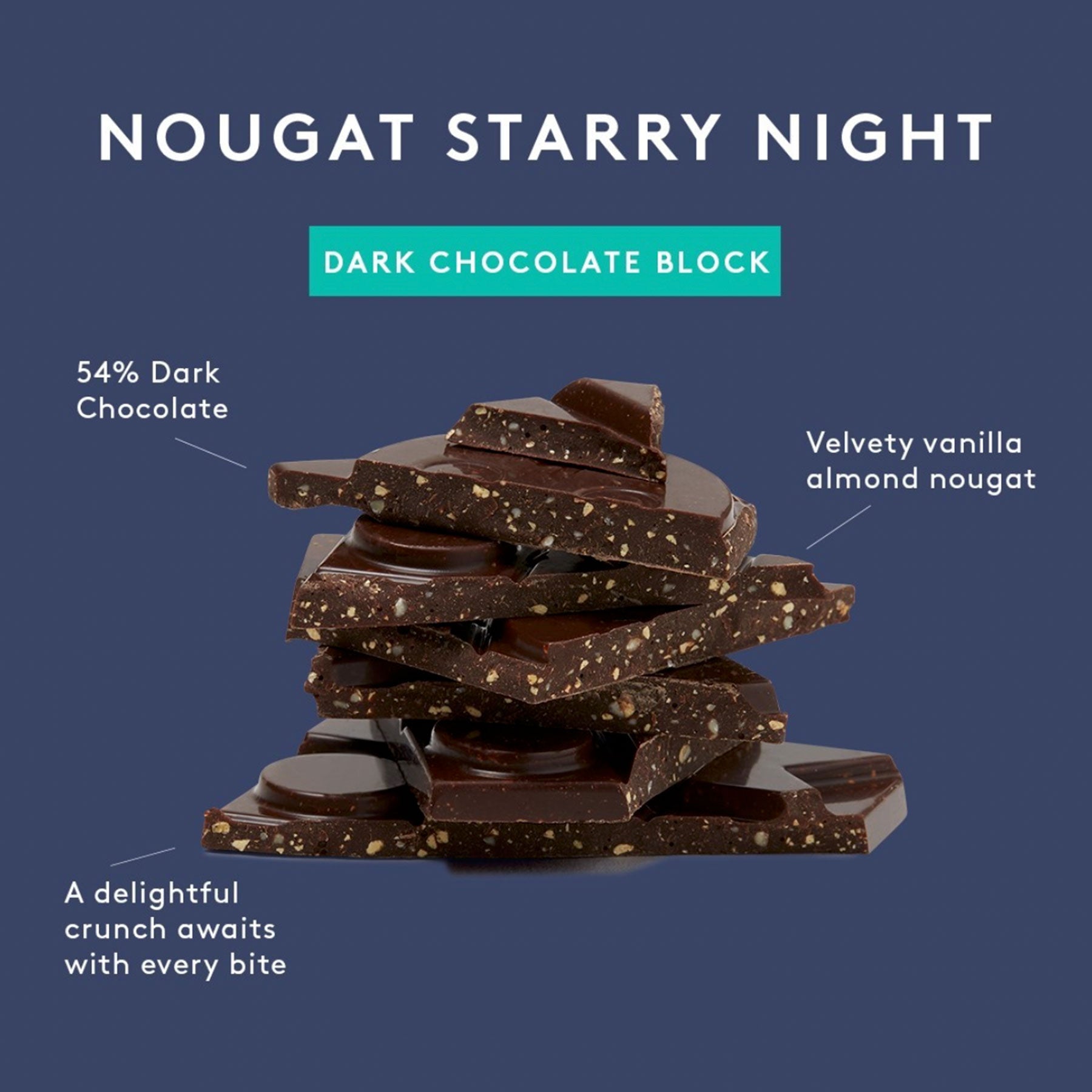 Nougat Starry Night | Dark Chocolate Block