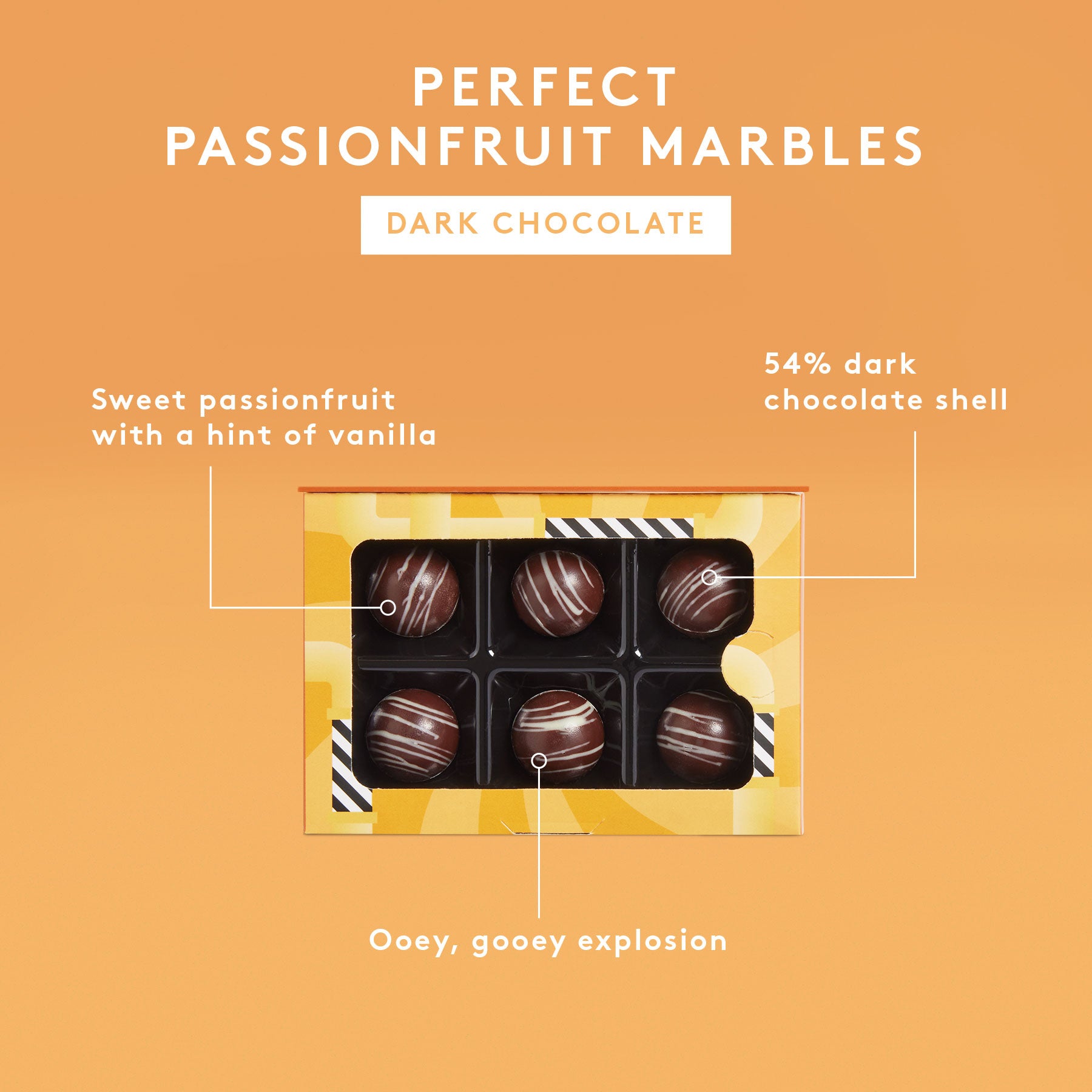 Perfect Passionfruit Marbles | Dark Chocolate