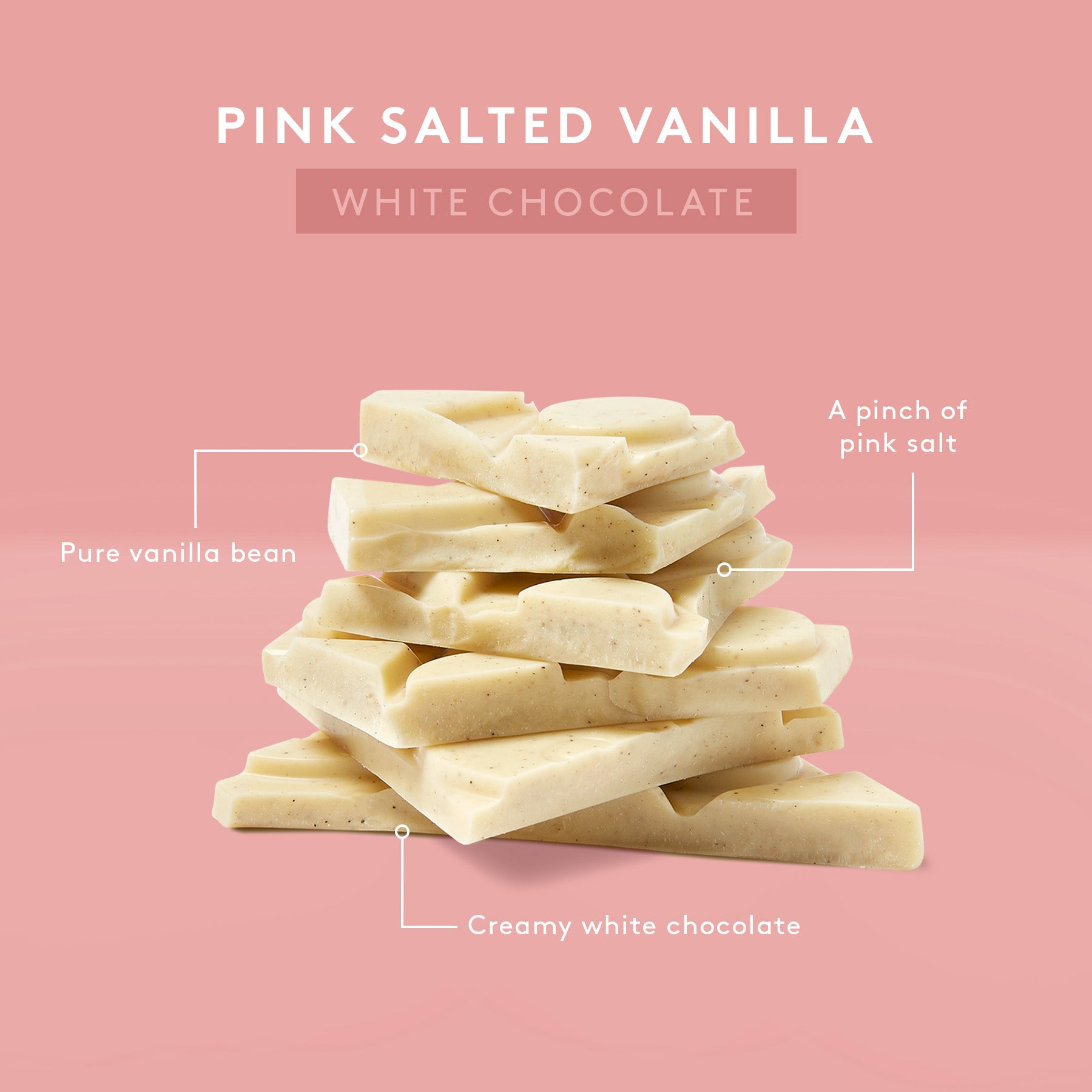 Pink Salted Vanilla | White Chocolate Block