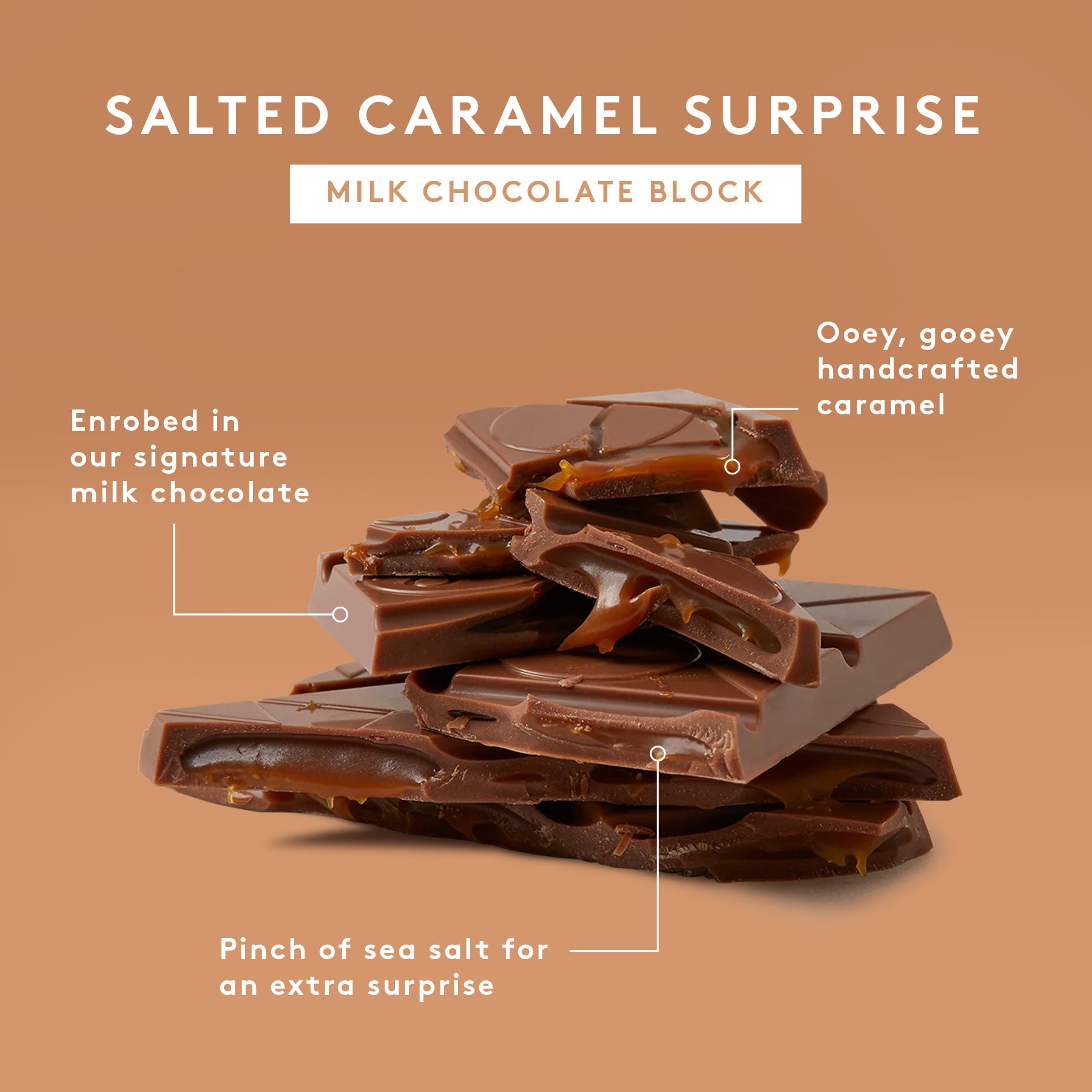 Salted Caramel Surprise | Milk Chocolate Block