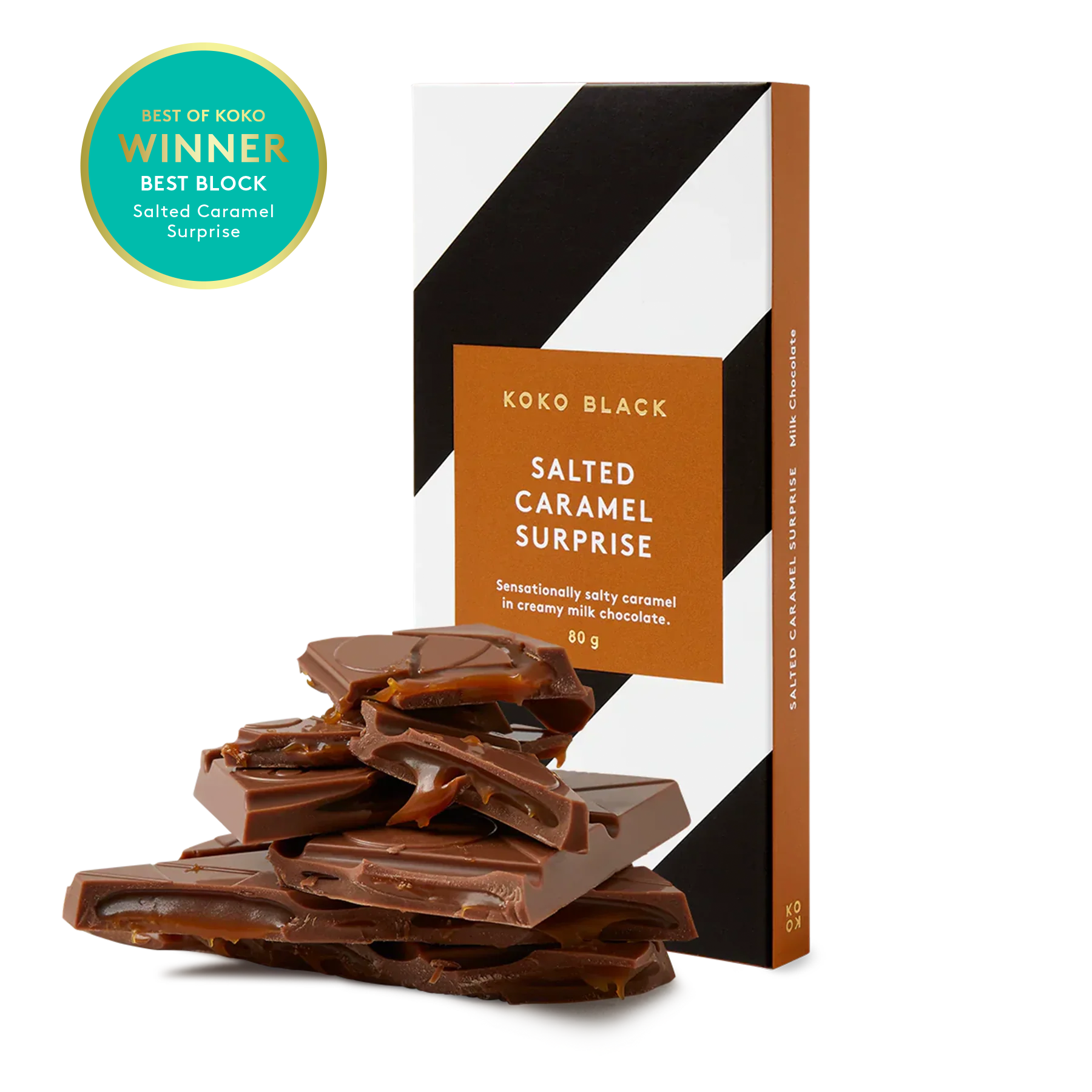 Salted Caramel Surprise | Milk Chocolate Block