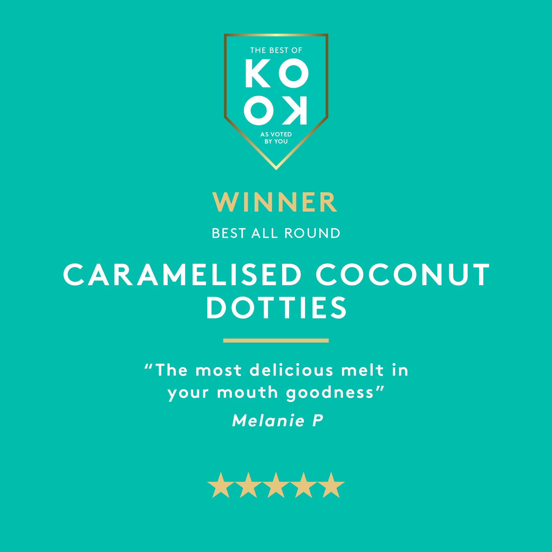 Caramelised Coconut Dotties 100g | Dark Chocolate