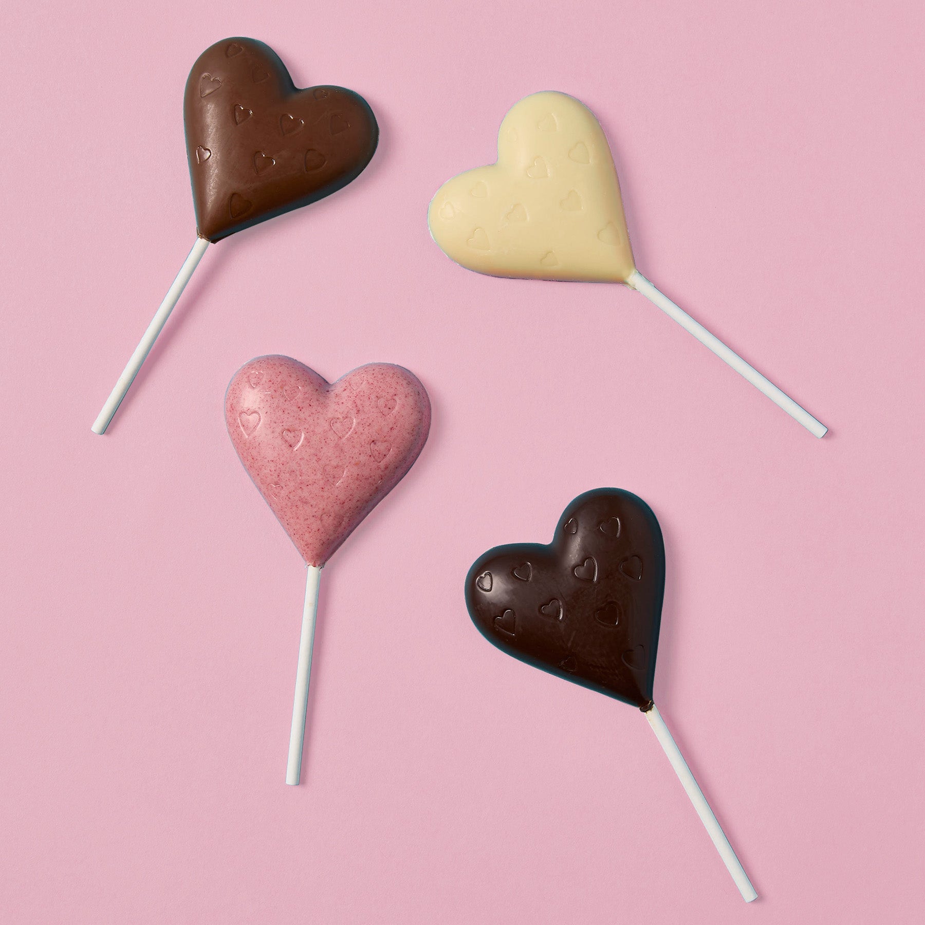 心形冰棒覆盆子 | 白巧克力