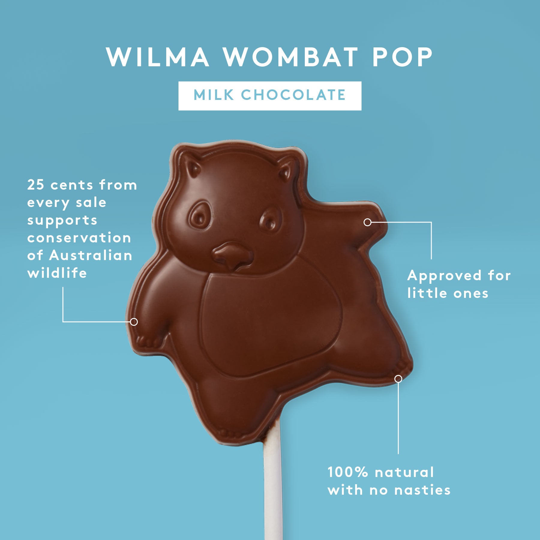 Wilma Wombat Pop | Milk Chocolate