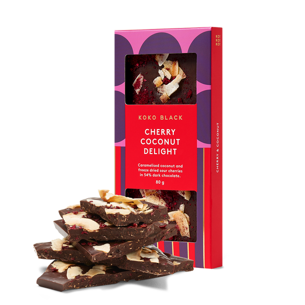 Cherry Coconut Delight | Dark Chocolate Block – Koko Black Chocolate
