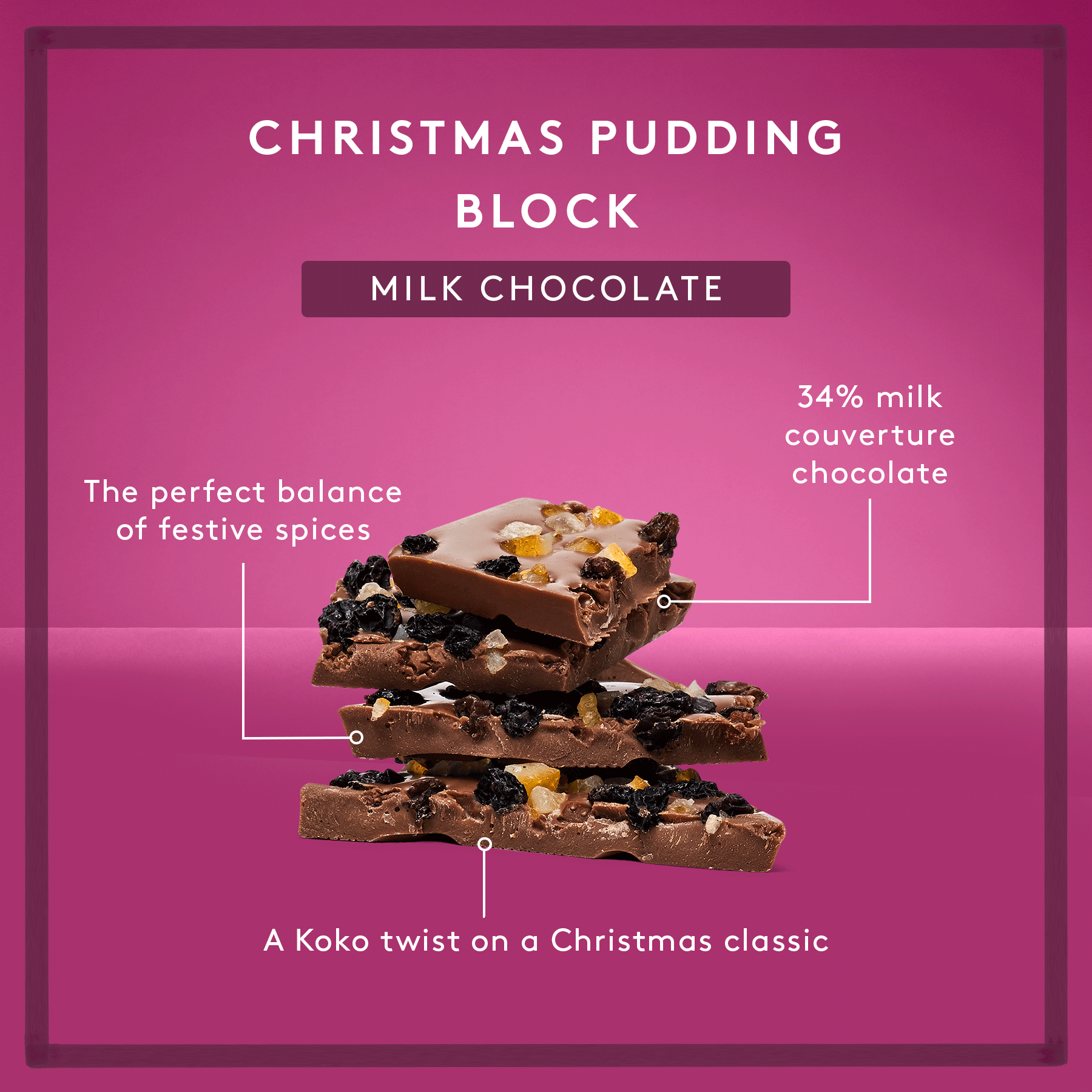 Classic Christmas Pudding | Milk Chocolate Block