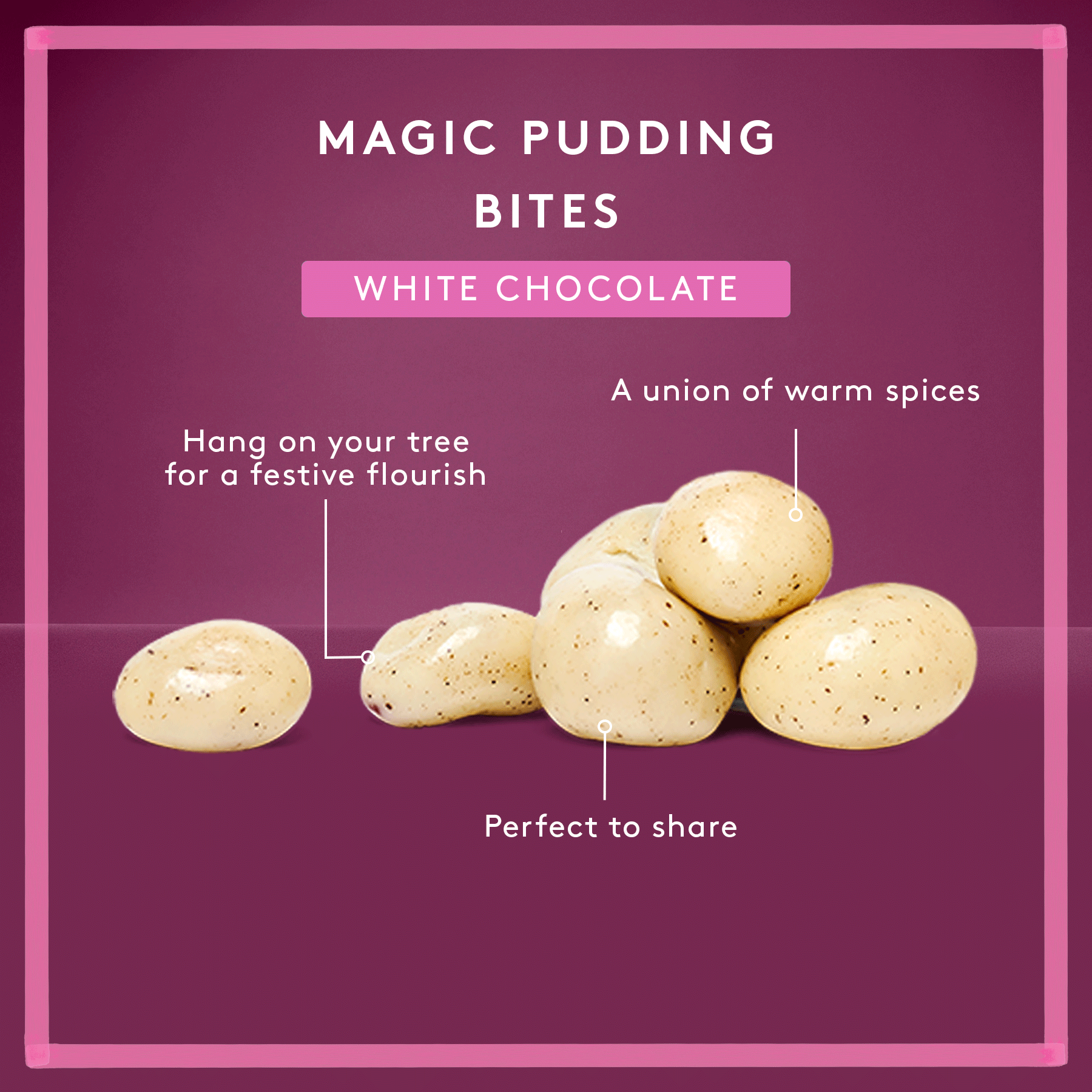 Magic Pudding Bites Cube | White Chocolate