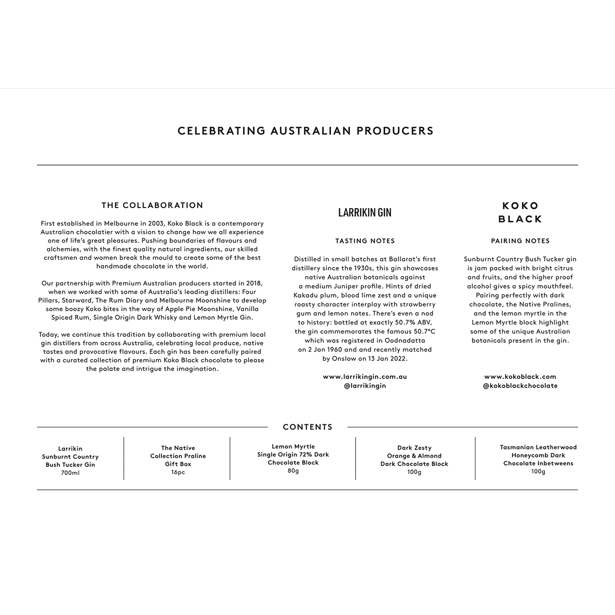 Larrikin x Koko Black Hamper Tasting Notes Card