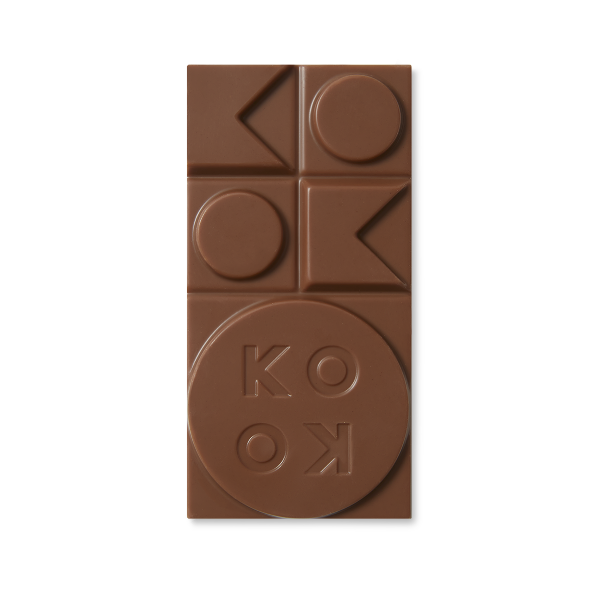 Exposed chocolate block with art deco shaped pieces