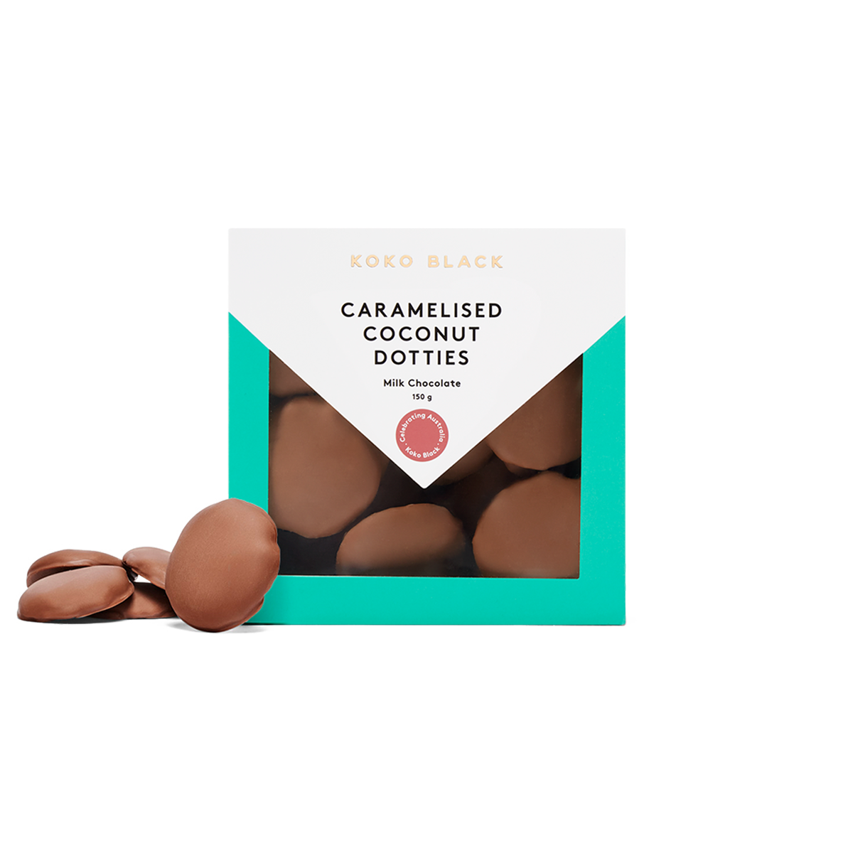 Caramelised Coconut Dotties 150g | Milk Chocolate