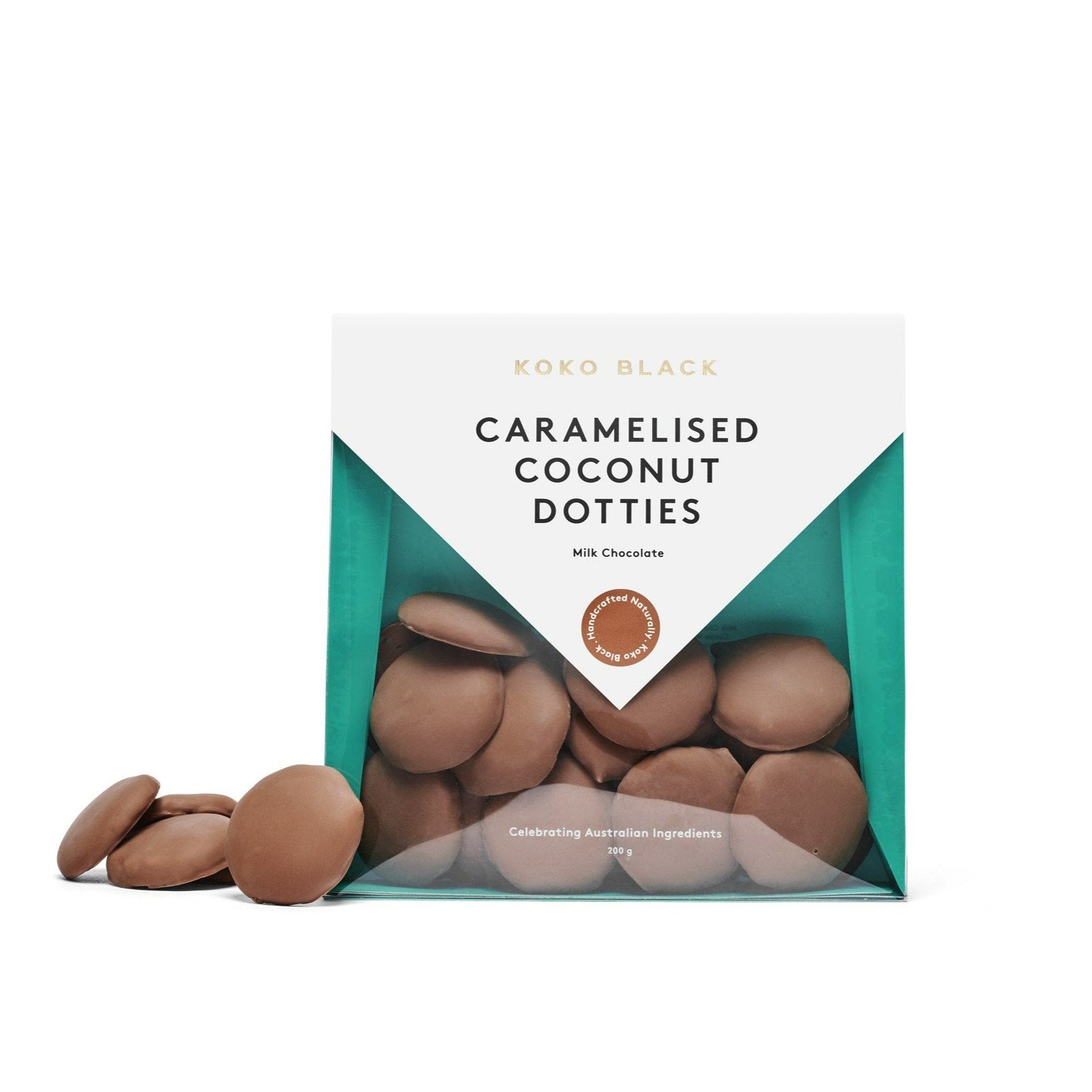 Chocolate rounds to side of packaging