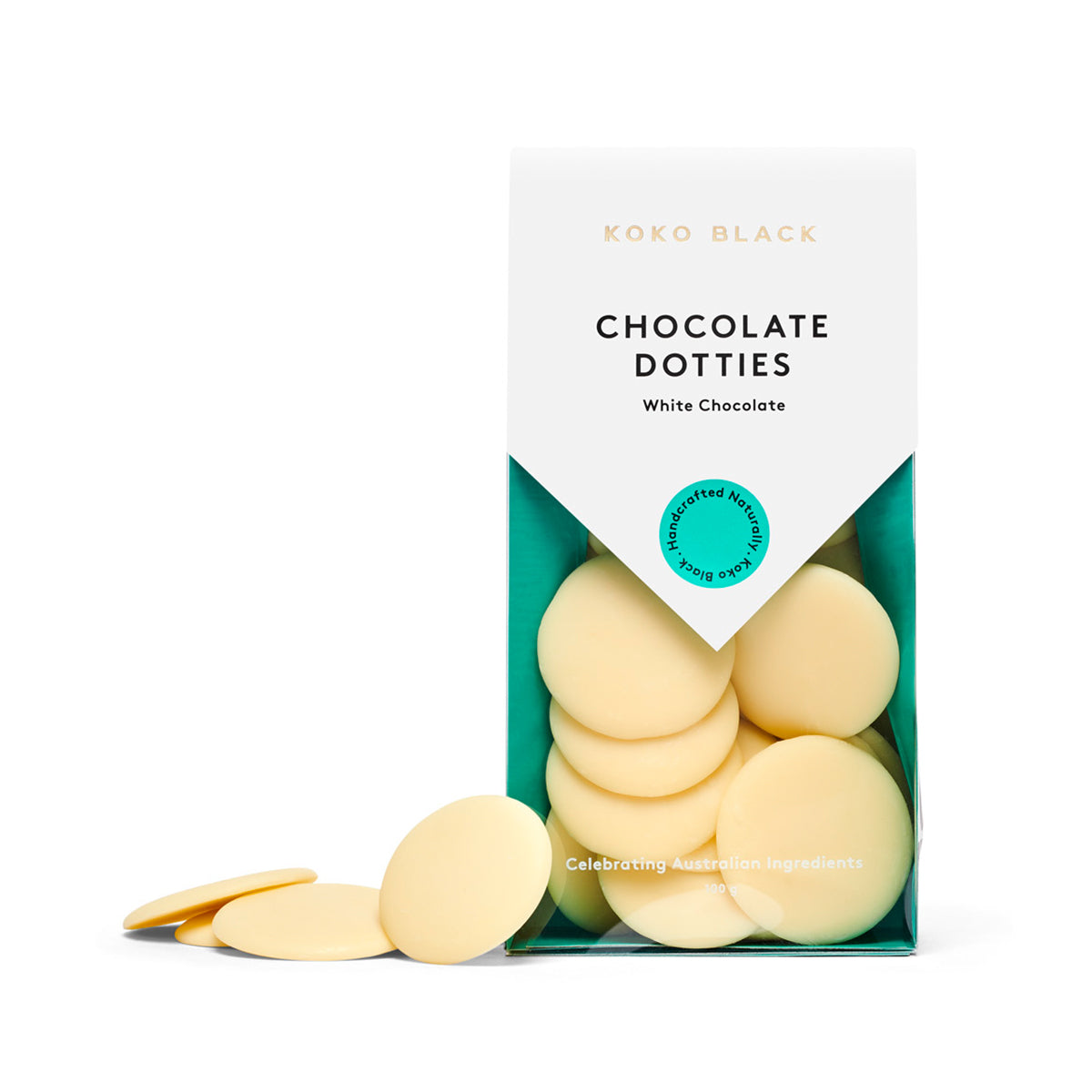 Chocolate rounds next to packet