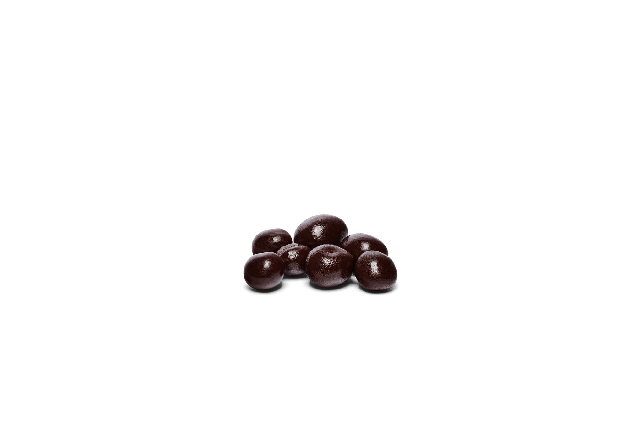 Chocolate beans scattered