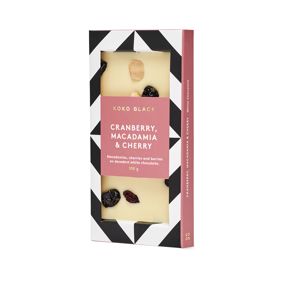 Cranberry Macadamia & Cherry 100g | White Chocolate Block