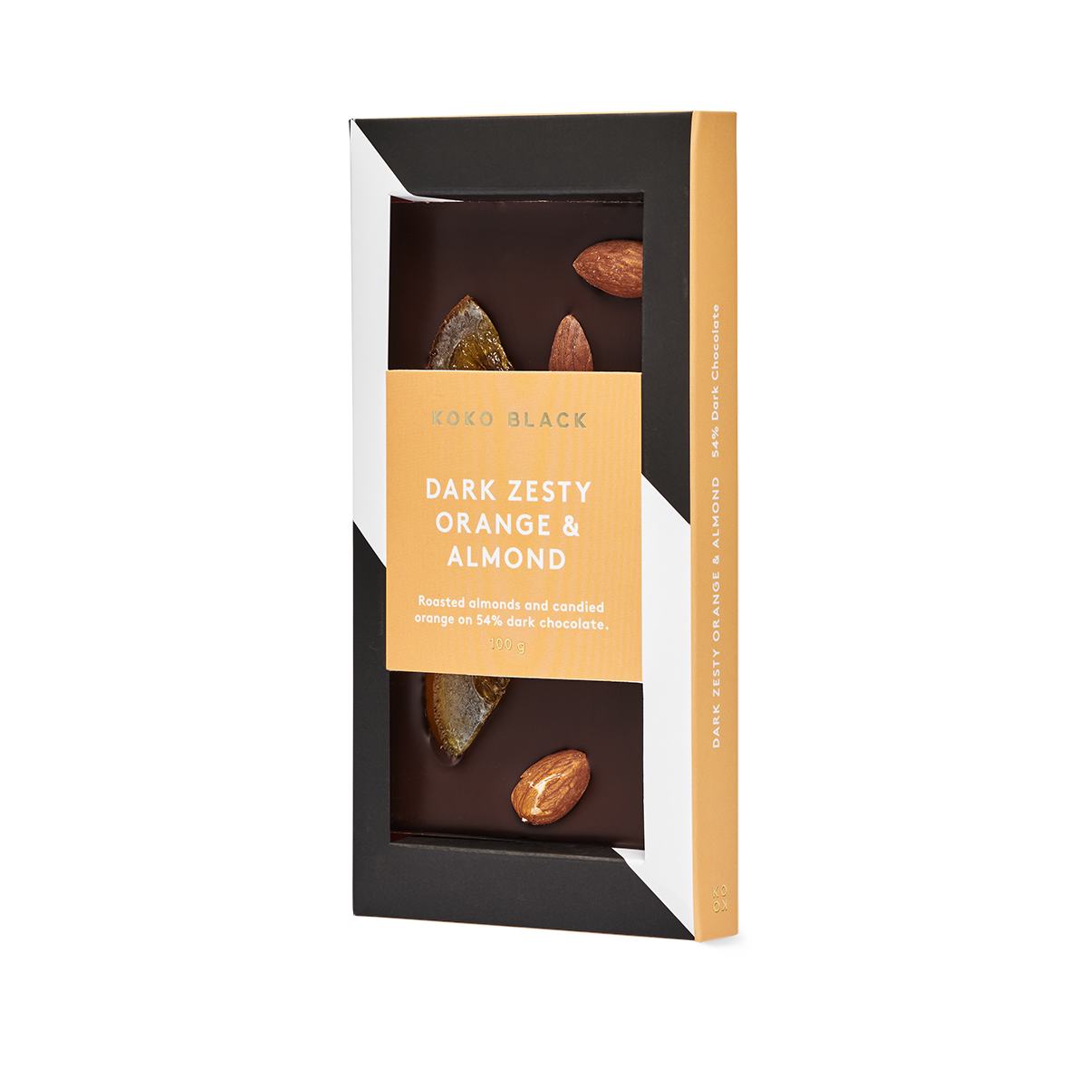 Dark Zesty Orange & Almond | Dark Chocolate Block