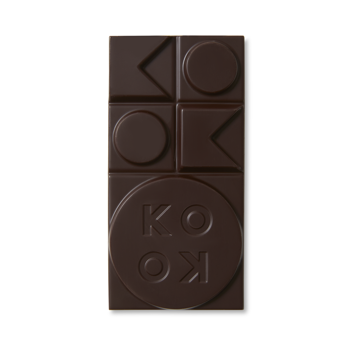 Exposed chocolate block with art deco shaped pieces