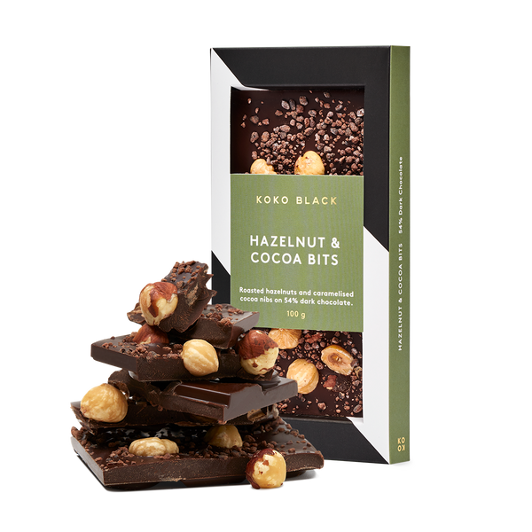 Hazelnut & Cocoa Bits | Dark Chocolate Block – Koko Black Chocolate
