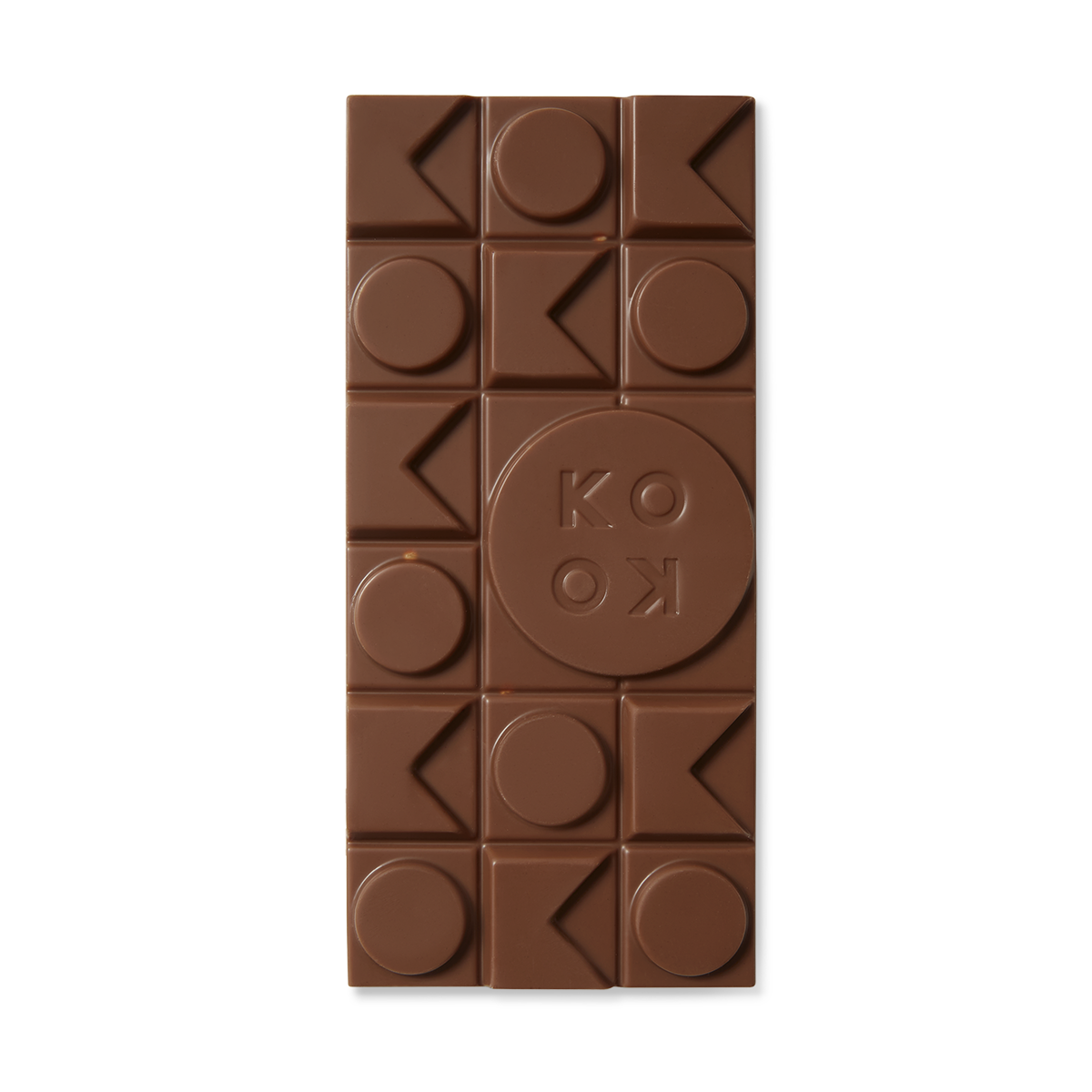 Exposed chocolate block with art deco shaped pieces
