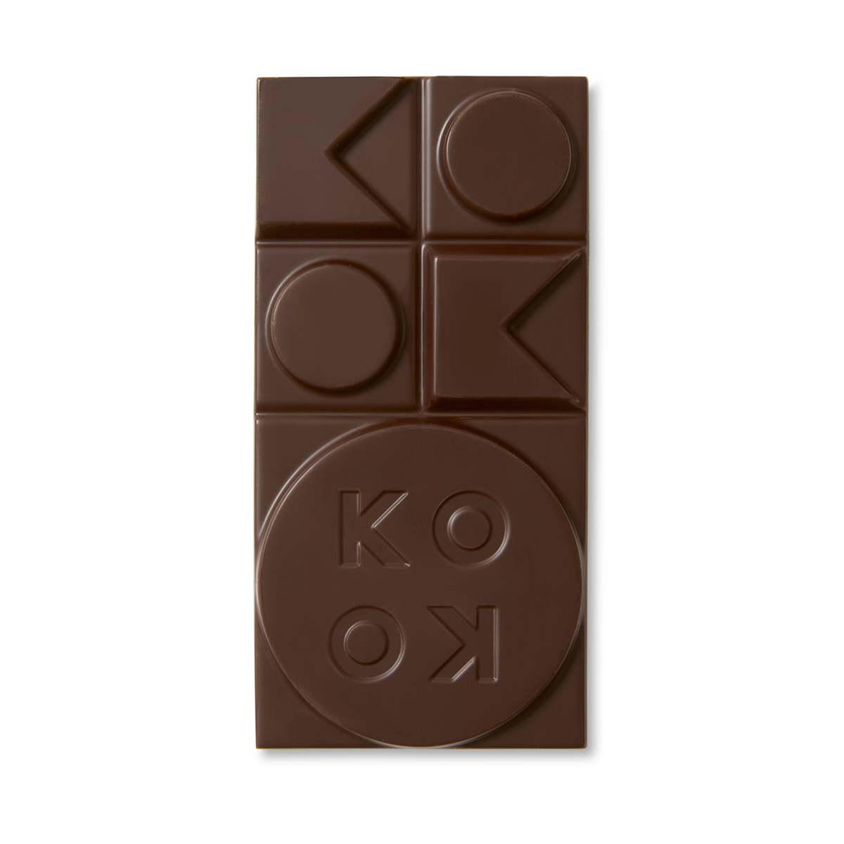 Exposed chocolate block with art deco shaped pieces