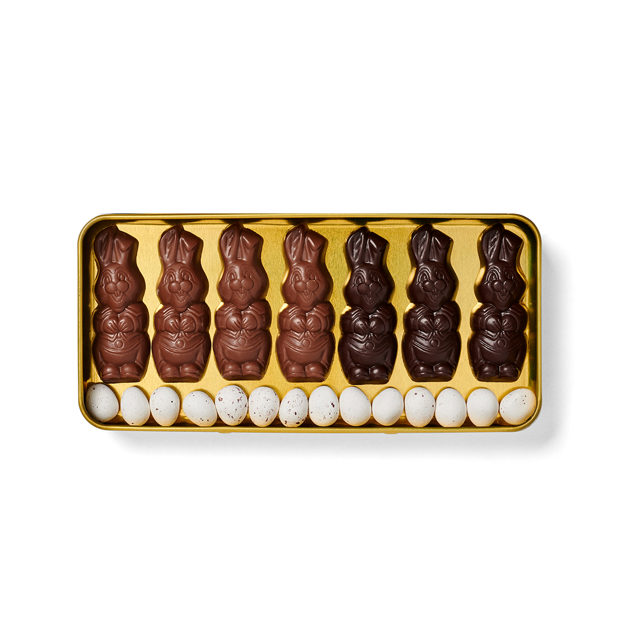 Discovery Tin, Bunnies and Speckled Eggs Milk and 54% Dark Chocolate