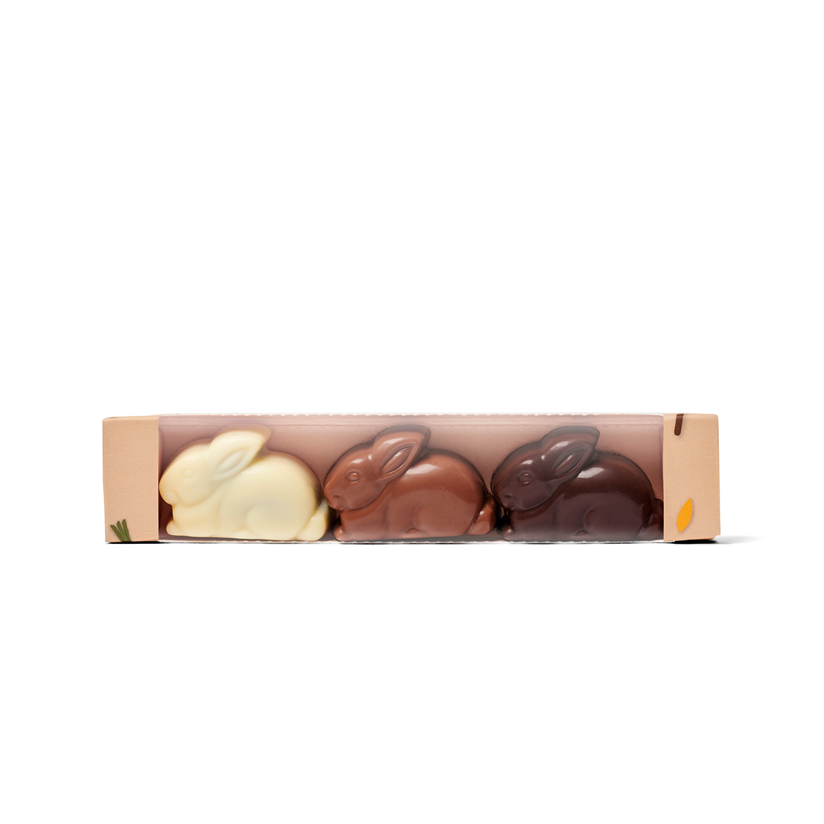 Hazelnut Praline Triplet | White, Milk & 54% Dark Chocolate
