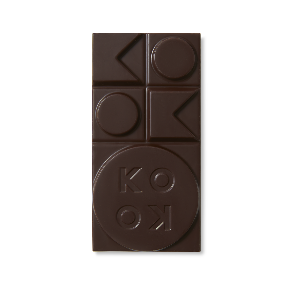 Exposed chocolate block with art deco shaped pieces